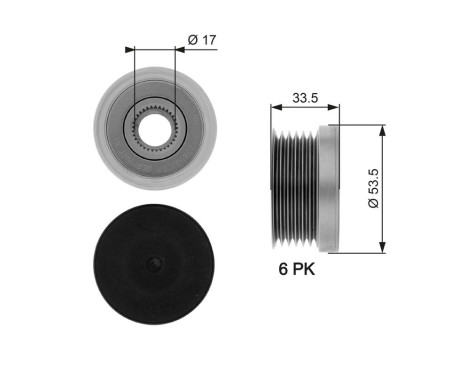 Poulie roue libre, alternateur DriveAlign® OAP7111 Gates