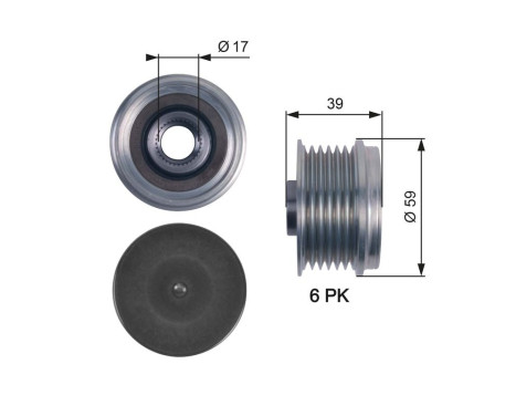 Poulie roue libre, alternateur DriveAlign® OAP7113 Gates