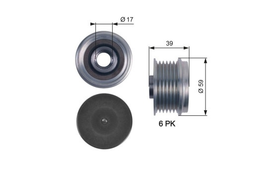 Poulie roue libre, alternateur DriveAlign® OAP7113 Gates