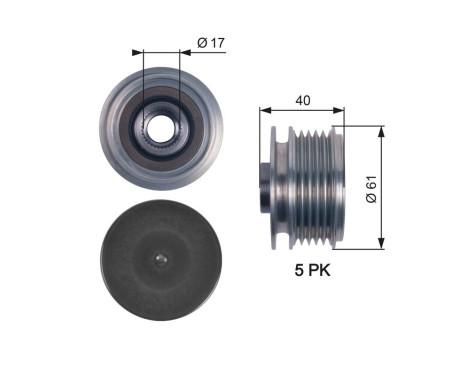 Poulie roue libre, alternateur DriveAlign® OAP7117 Gates