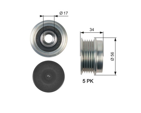 Poulie roue libre, alternateur DriveAlign® OAP7127 Gates