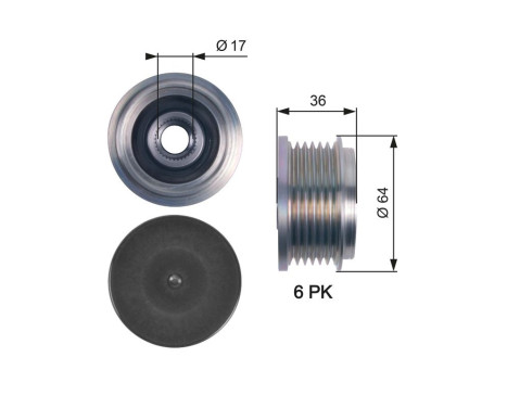 Poulie roue libre, alternateur DriveAlign® OAP7131 Gates
