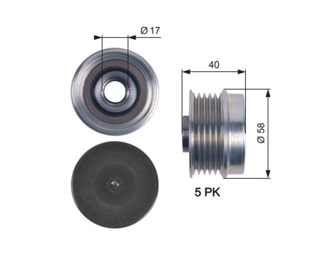 Poulie roue libre, alternateur DriveAlign® OAP7132 Gates