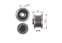 Poulie roue libre, alternateur DriveAlign® OAP7144 Gates