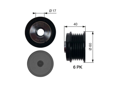 Poulie roue libre, alternateur DriveAlign® OAP7154 Gates