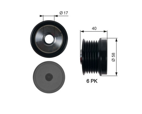 Poulie roue libre, alternateur DriveAlign® OAP7158 Gates