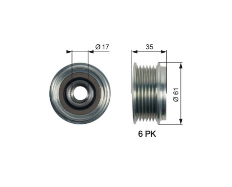 Poulie roue libre, alternateur DriveAlign® OAP7166 Gates