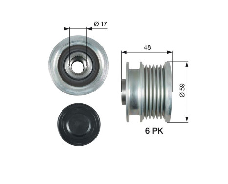 Poulie roue libre, alternateur DriveAlign® OAP7178 Gates