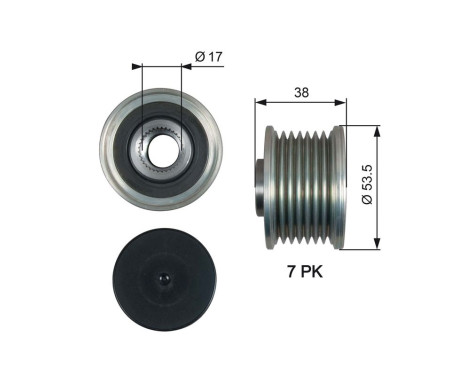 Poulie roue libre, alternateur DriveAlign® OAP7190 Gates