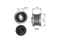 Poulie roue libre, alternateur DriveAlign® OAP7218 Gates