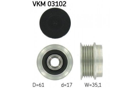 Poulie roue libre, alternateur VKM 03102 SKF