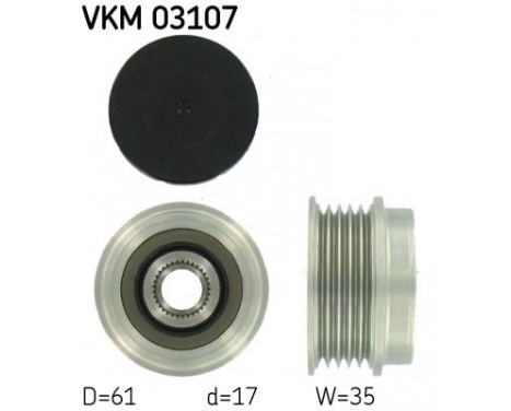 Poulie roue libre, alternateur VKM 03107 SKF