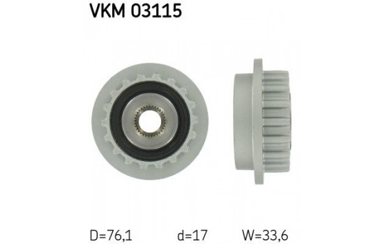 Poulie roue libre, alternateur VKM 03115 SKF