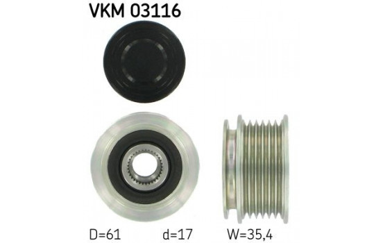 Poulie roue libre, alternateur VKM 03116 SKF