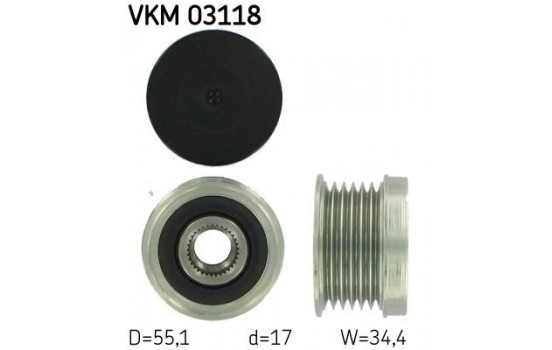 Poulie roue libre, alternateur VKM 03118 SKF