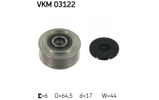 Poulie roue libre, alternateur VKM 03122 SKF