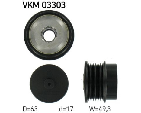 Poulie roue libre, alternateur VKM 03303 SKF