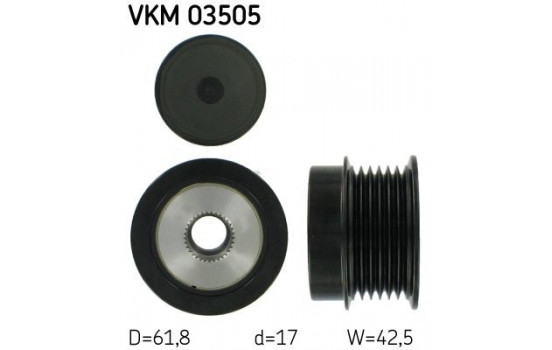 Poulie roue libre, alternateur VKM 03505 SKF