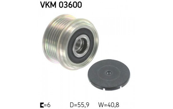 Poulie roue libre, alternateur VKM 03600 SKF