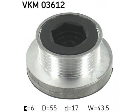 Poulie roue libre, alternateur VKM 03612 SKF