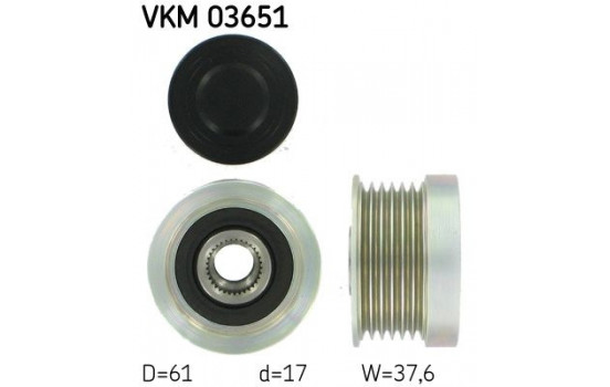 Poulie roue libre, alternateur VKM 03651 SKF