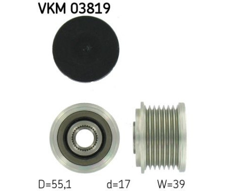 Poulie roue libre, alternateur VKM 03819 SKF