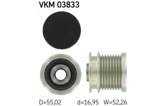 Poulie roue libre, alternateur VKM 03833 SKF