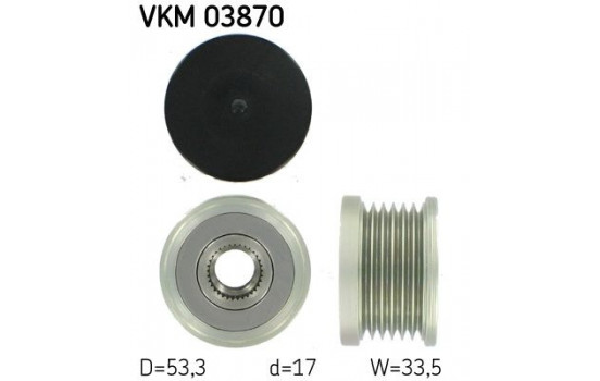 Poulie roue libre, alternateur VKM 03870 SKF