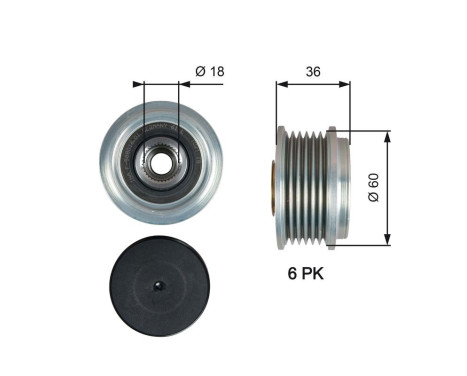 Roue libre alternateur OAP7215 Gates