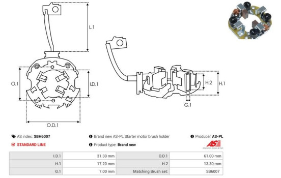 Support, balai de charbon, Image 2