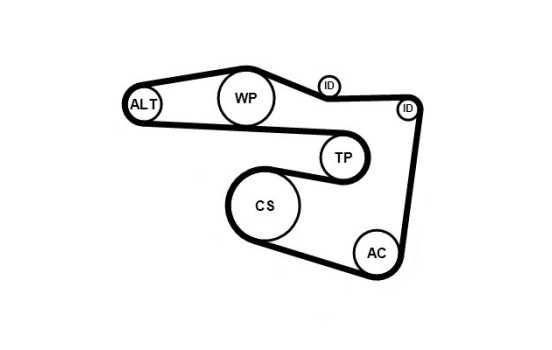 Ensemble de courroies Poly V 5PK1815K2 Contitech, Image 3