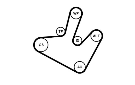 Jeu de courroies trapézoïdales poly 5PK1515K1 Contitech, Image 4