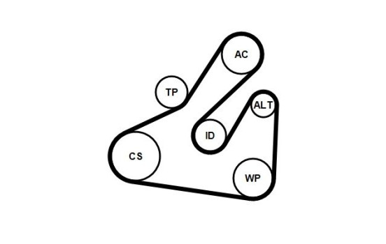 Jeu de courroies trapézoïdales poly 5PK1745K1 Contitech, Image 3