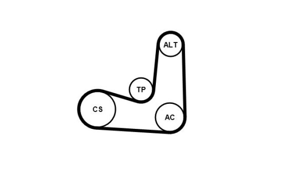 Jeu de courroies trapézoïdales poly 6 PK 1070 K5 Contitech, Image 3