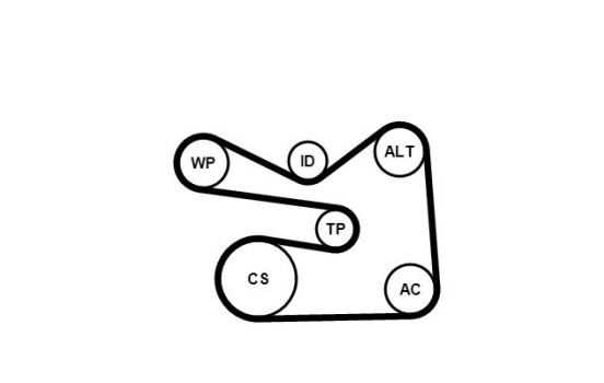 Kit multi-courroies + pompe à eau 6PK1733WP3 Contitech, Image 3