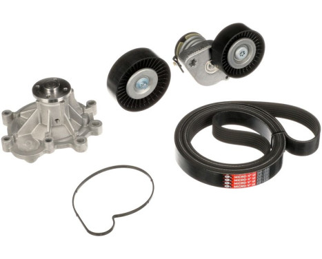 Pompe à eau+Jeu de courroie trapézoïdale à nervures Micro-V® Kit KP17PK2418 Gates