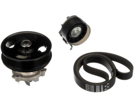 Pompe à eau+Jeu de courroie trapézoïdale à nervures Micro-V® Kit KP26PK1320 Gates