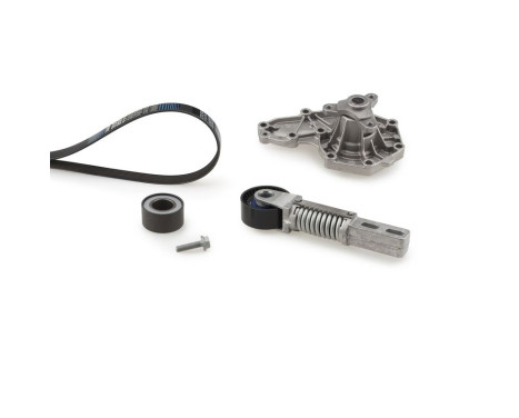 Pompe à eau+Jeu de courroie trapézoïdale à nervures Micro-V® Kit KP26PK1605 Gates