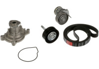 Pompe à eau+Jeu de courroie trapézoïdale à nervures Micro-V® Kit KP76PK1735 Gates