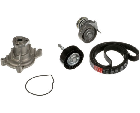 Pompe à eau+Jeu de courroie trapézoïdale à nervures Micro-V® Kit KP76PK1735 Gates