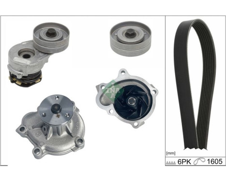 Pompe à eau + kit de courroies trapézoïdales multiples