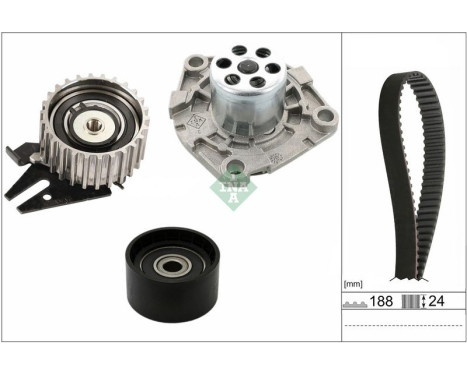 Ensemble pompe à eau + courroie de distribution 530 0968 30 Ina
