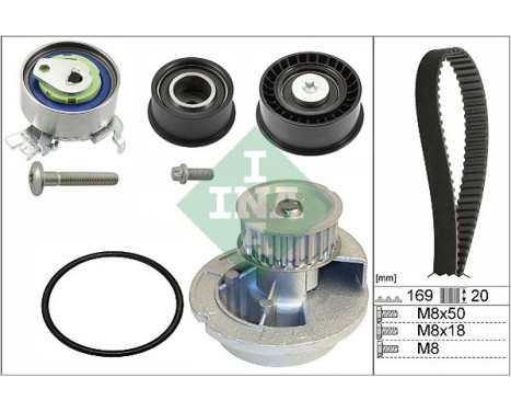 Pompe à eau + kit de courroie de distribution 530007831 Ina