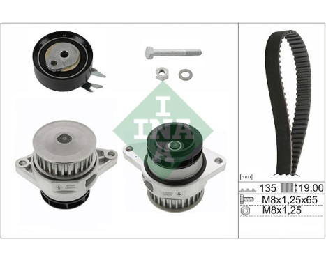 Pompe à eau + kit de courroie de distribution 530016630 Ina