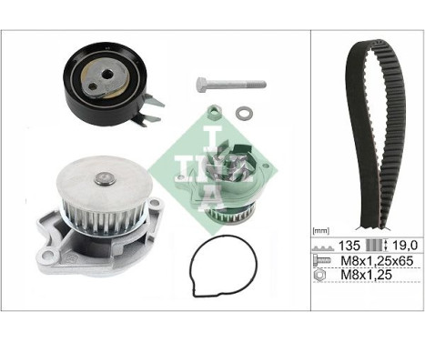 Pompe à eau + kit de courroie de distribution 530016631 Ina