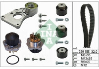Pompe à eau + kit de courroie de distribution 530025930 Ina
