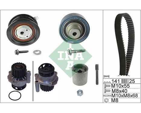 Pompe à eau + kit de courroie de distribution 530036130 Ina