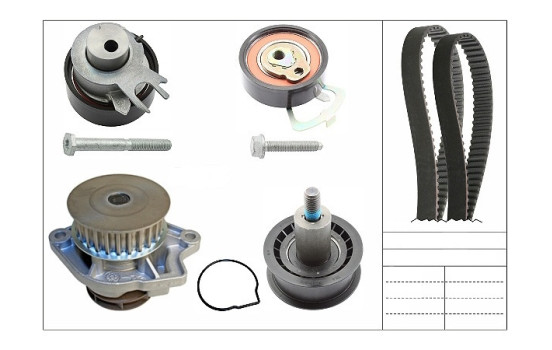 Pompe à eau + kit de courroie de distribution 530053830 Ina