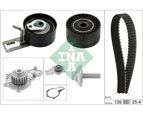 Pompe à eau + kit de courroie de distribution 530057730 Ina