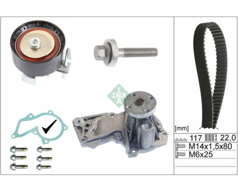 Pompe à eau + kit de courroie de distribution 530060530 Ina